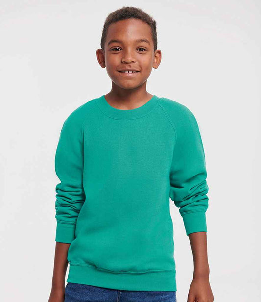 Russell Schoolgear Kids Raglan Sweatshirt | Winter Emerald