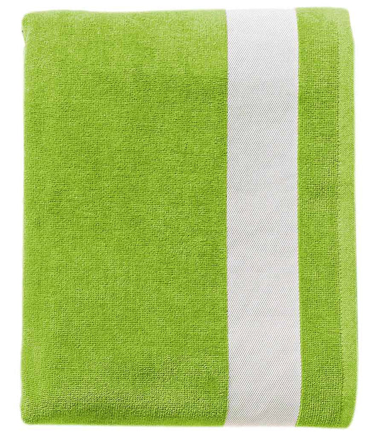 SOL'S Lagoon Beach Towel | Lime Green/White