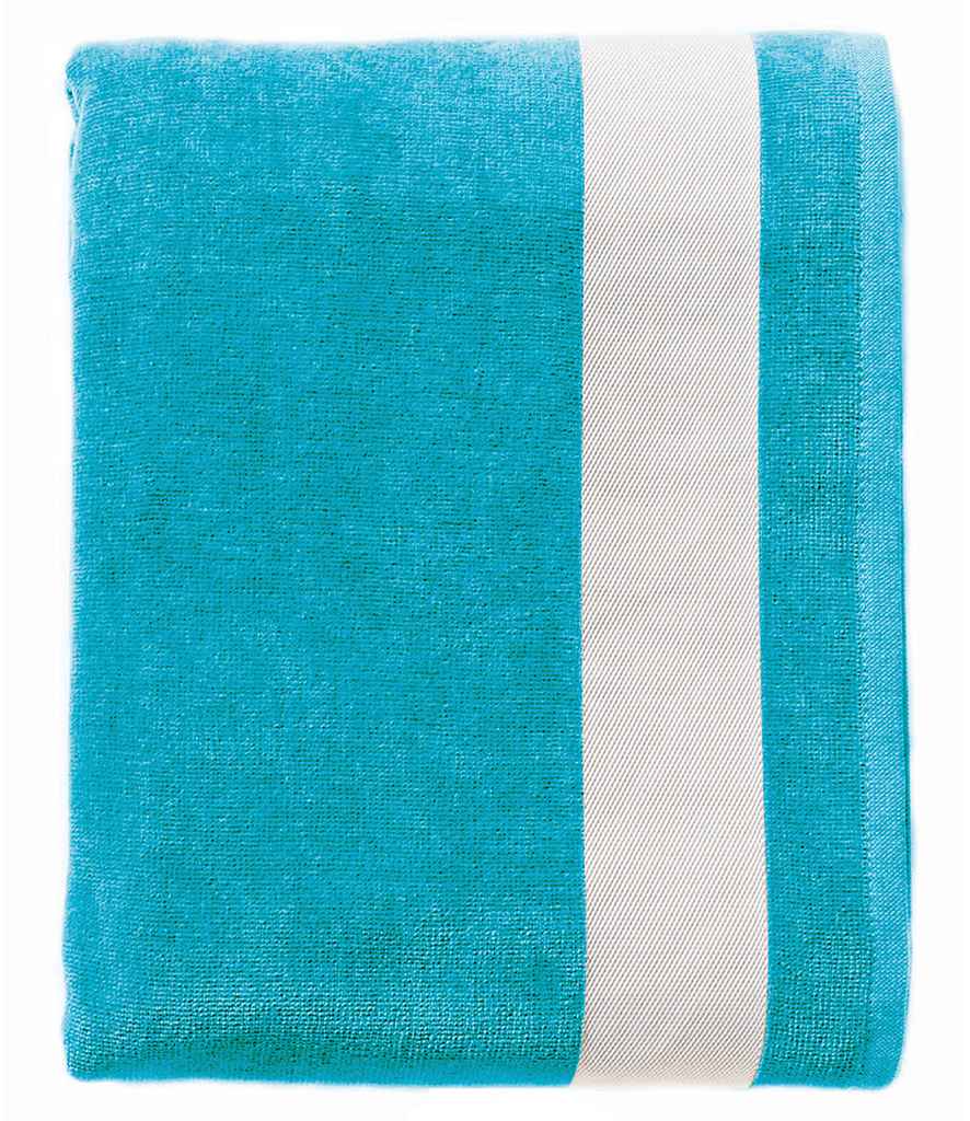 SOL'S Lagoon Beach Towel | Turquoise Blue/White