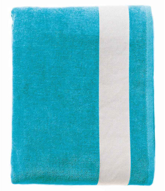 SOL'S Lagoon Beach Towel | Turquoise Blue/White