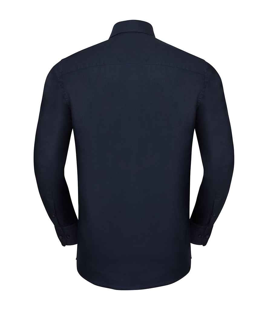 Russell Collection Long Sleeve Tailored Oxford Shirt | Bright Navy