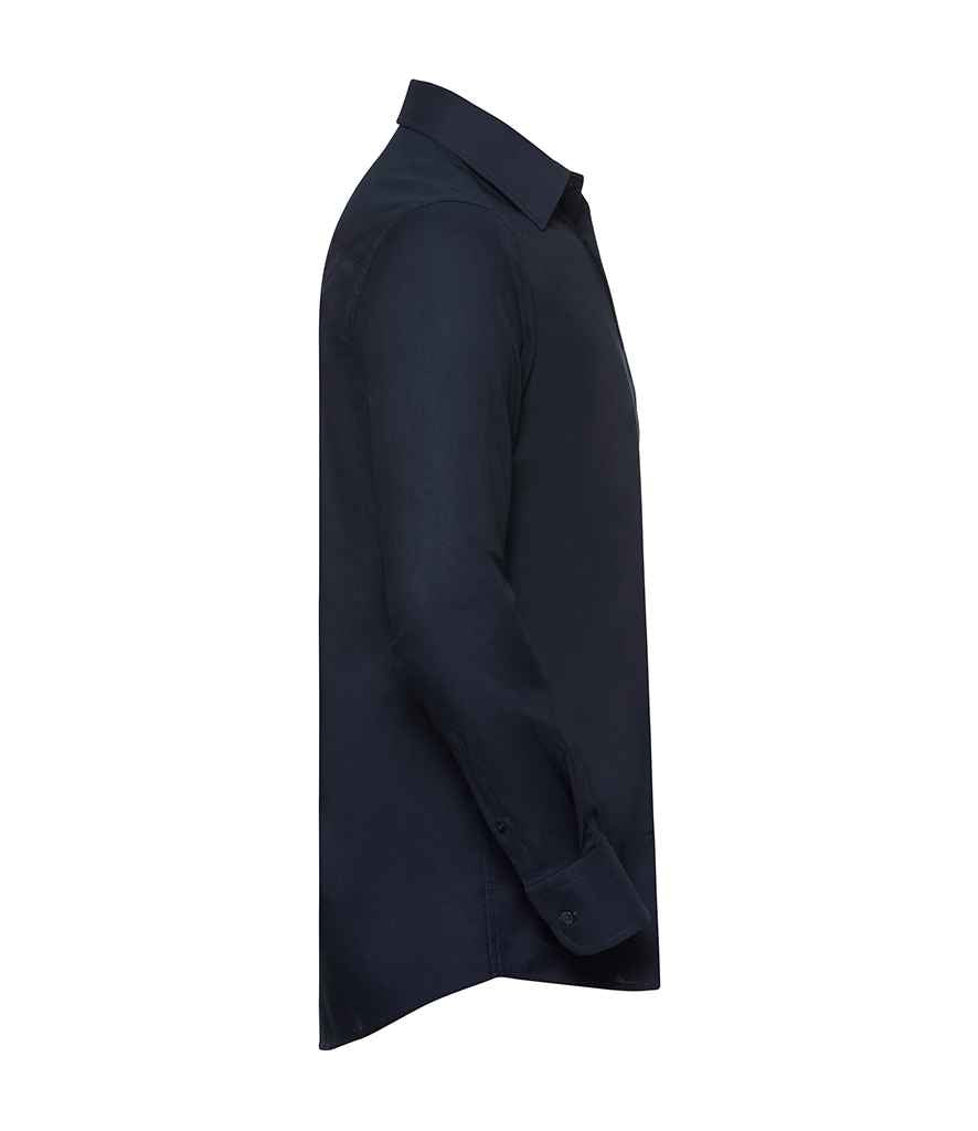 Russell Collection Long Sleeve Tailored Oxford Shirt | Bright Navy