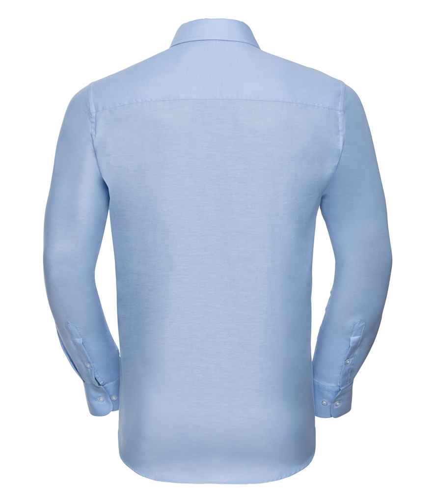Russell Collection Long Sleeve Tailored Oxford Shirt | Oxford Blue