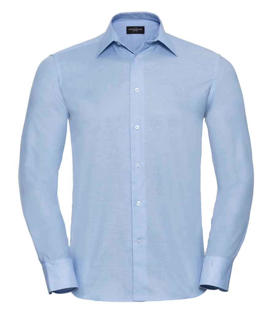 Russell Collection Long Sleeve Tailored Oxford Shirt | Oxford Blue