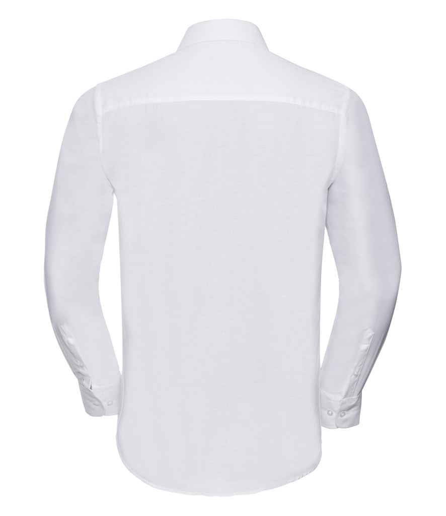 Russell Collection Long Sleeve Tailored Oxford Shirt | White