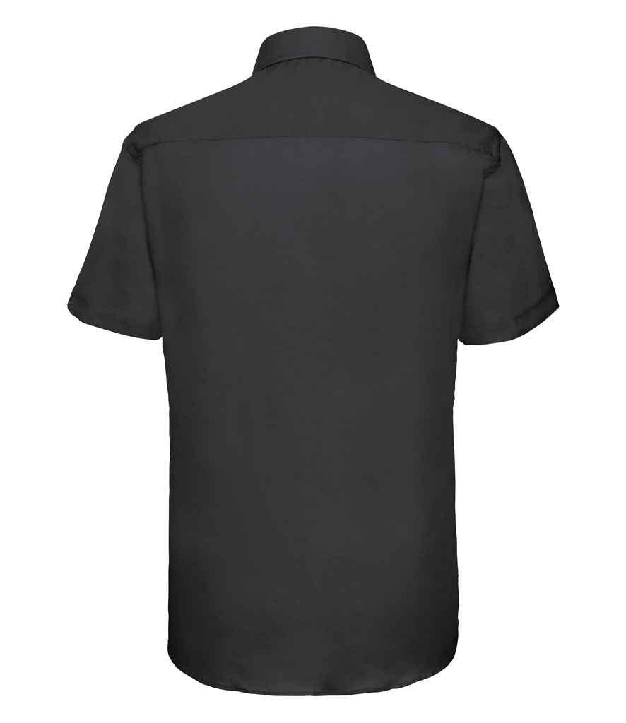 Russell Collection Short Sleeve Tailored Oxford Shirt | Black