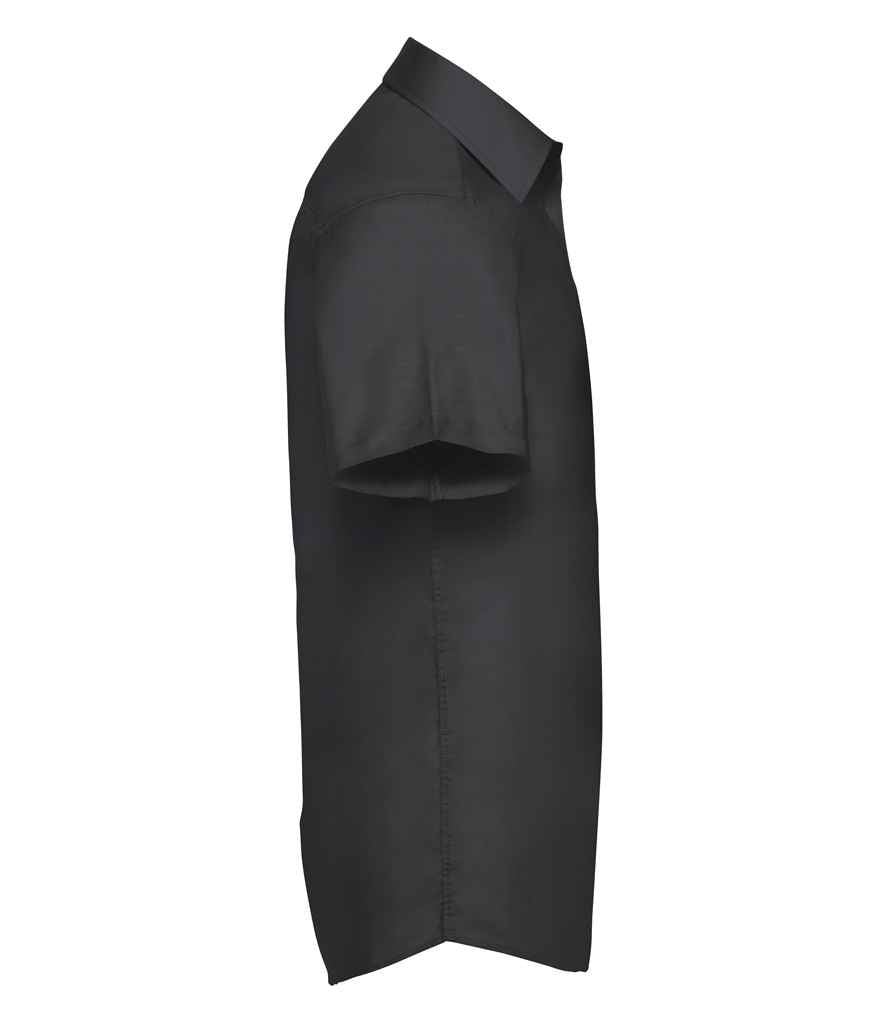 Russell Collection Short Sleeve Tailored Oxford Shirt | Black