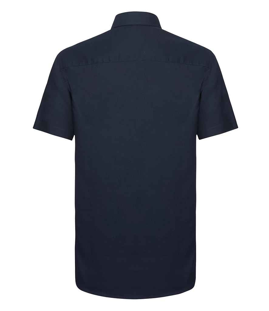 Russell Collection Short Sleeve Tailored Oxford Shirt | Bright Navy