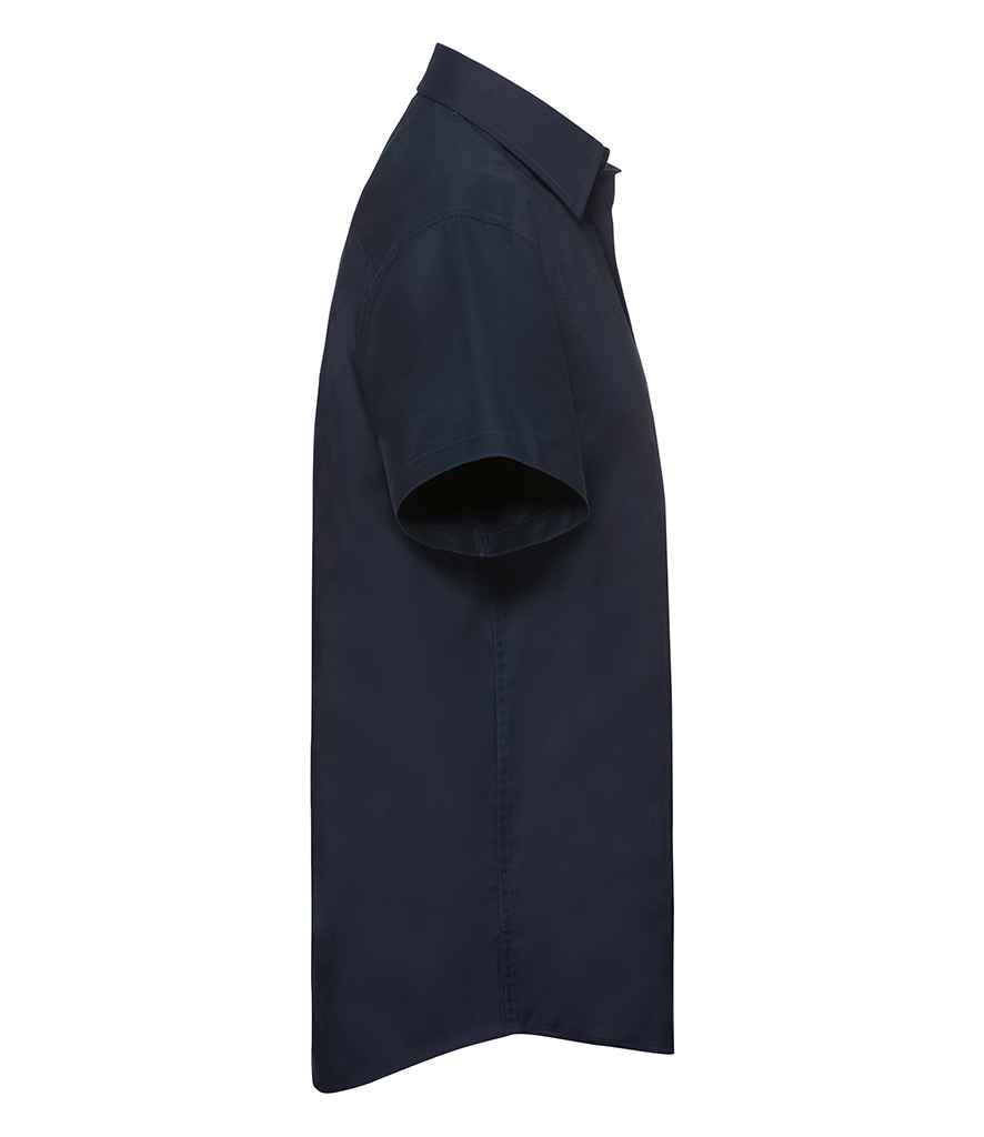 Russell Collection Short Sleeve Tailored Oxford Shirt | Bright Navy