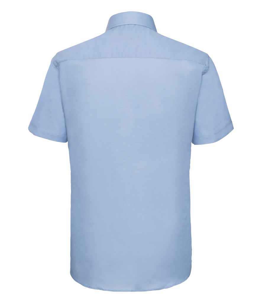 Russell Collection Short Sleeve Tailored Oxford Shirt | Oxford Blue