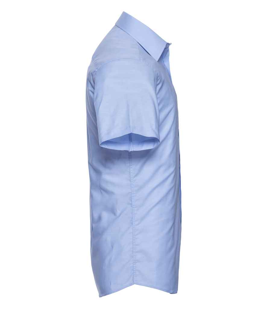 Russell Collection Short Sleeve Tailored Oxford Shirt | Oxford Blue