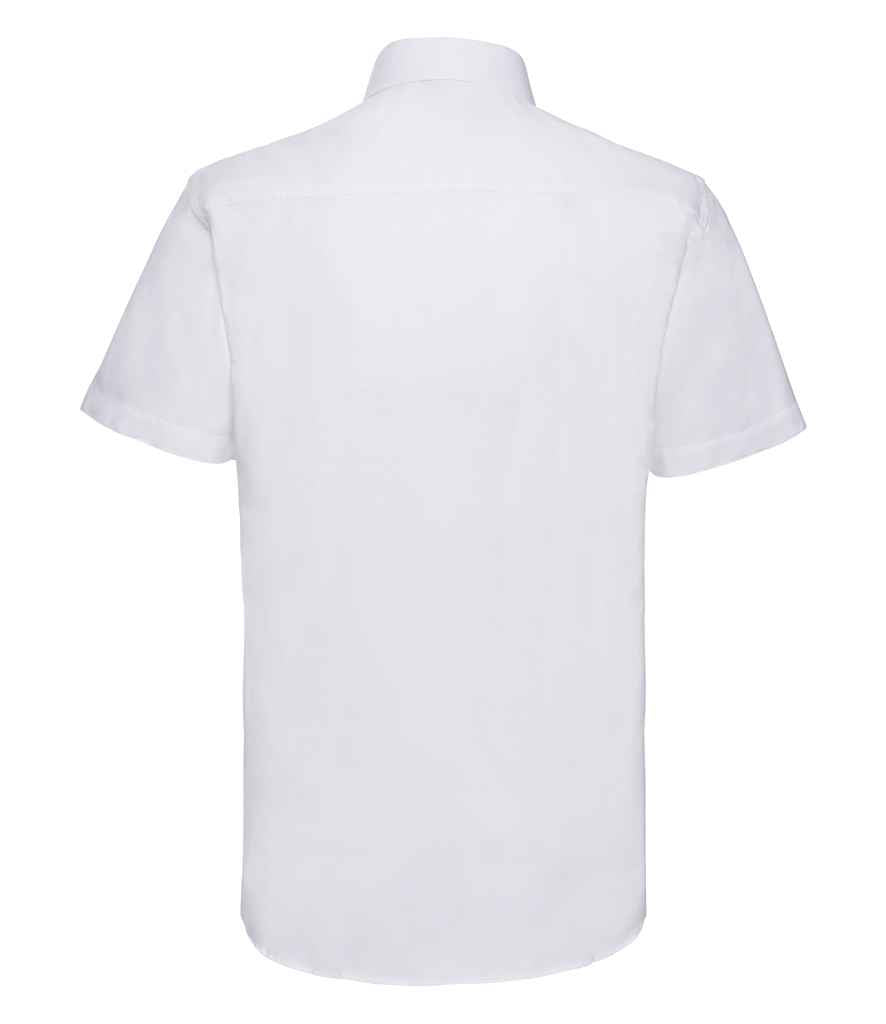 Russell Collection Short Sleeve Tailored Oxford Shirt | White