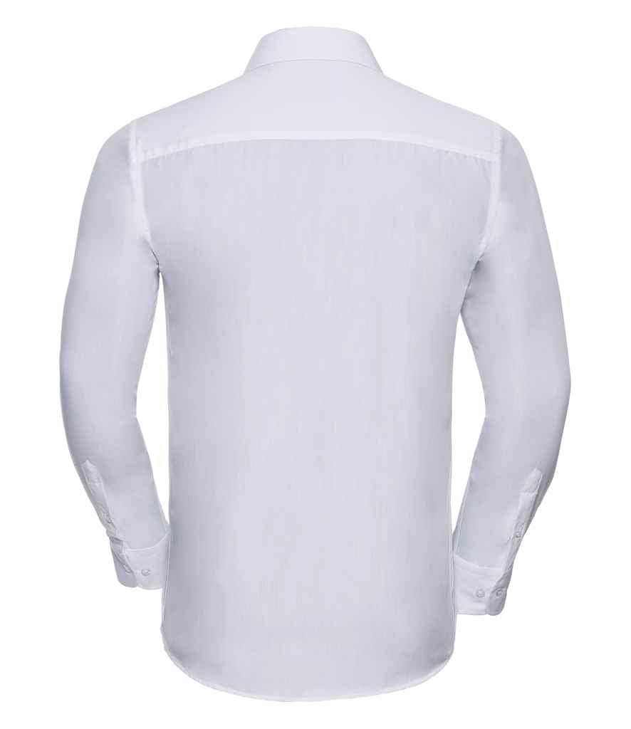 Russell Collection Long Sleeve Tailored Poplin Shirt | White