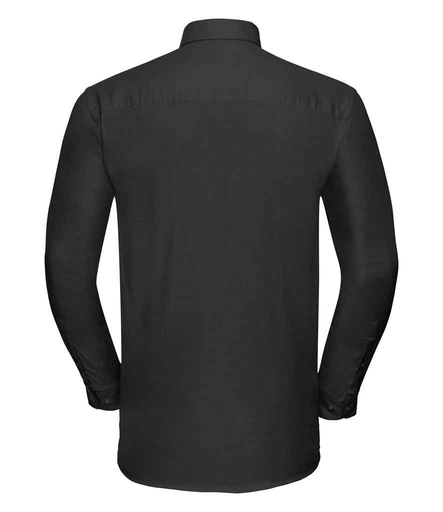 Russell Collection Long Sleeve Easy Care Oxford Shirt | Black