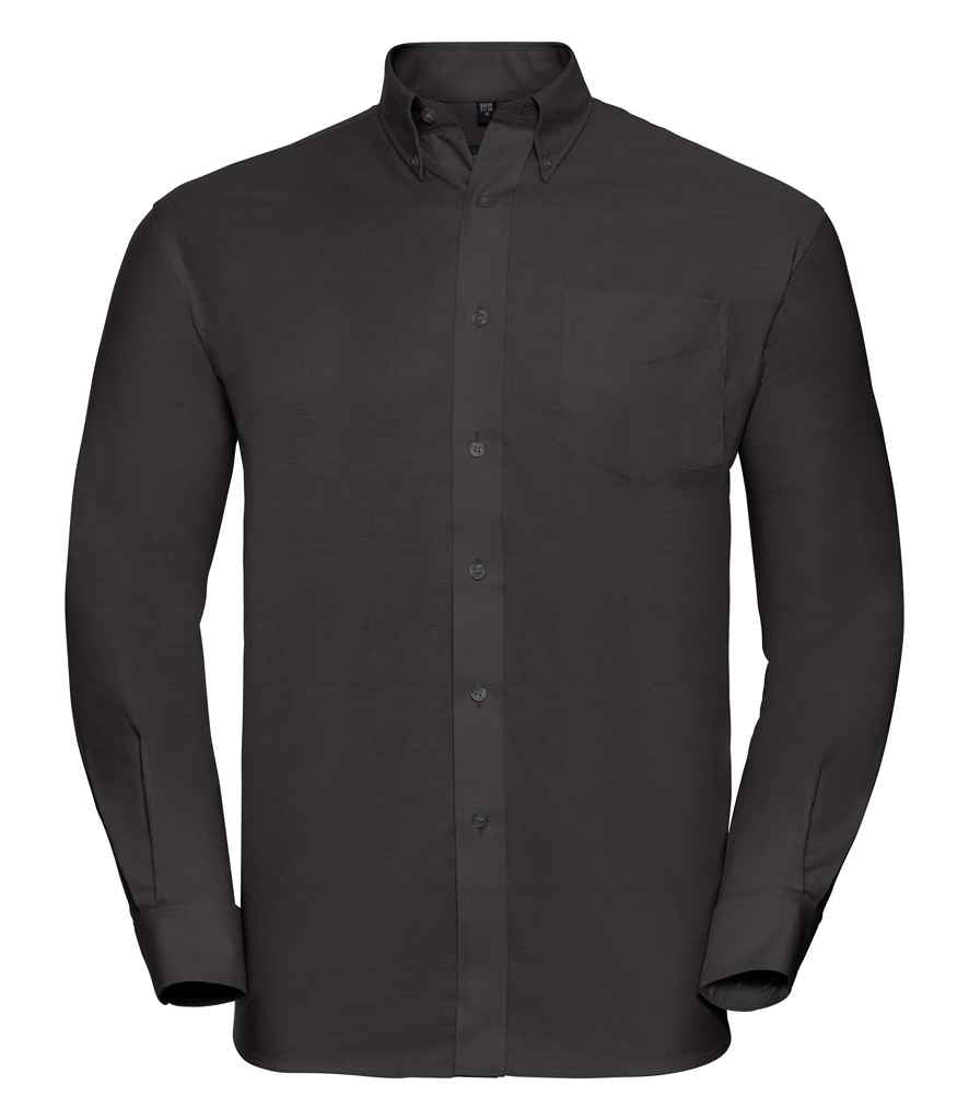 Russell Collection Long Sleeve Easy Care Oxford Shirt | Black