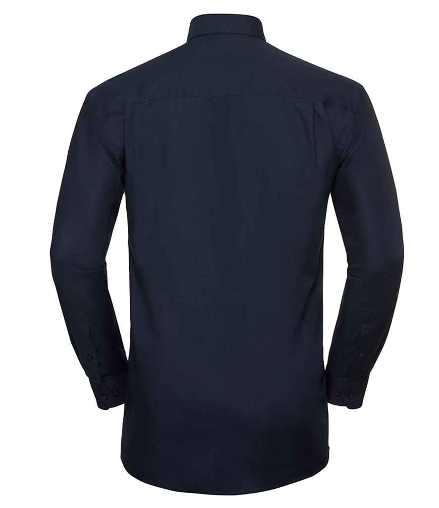Russell Collection Long Sleeve Easy Care Oxford Shirt | Bright Navy