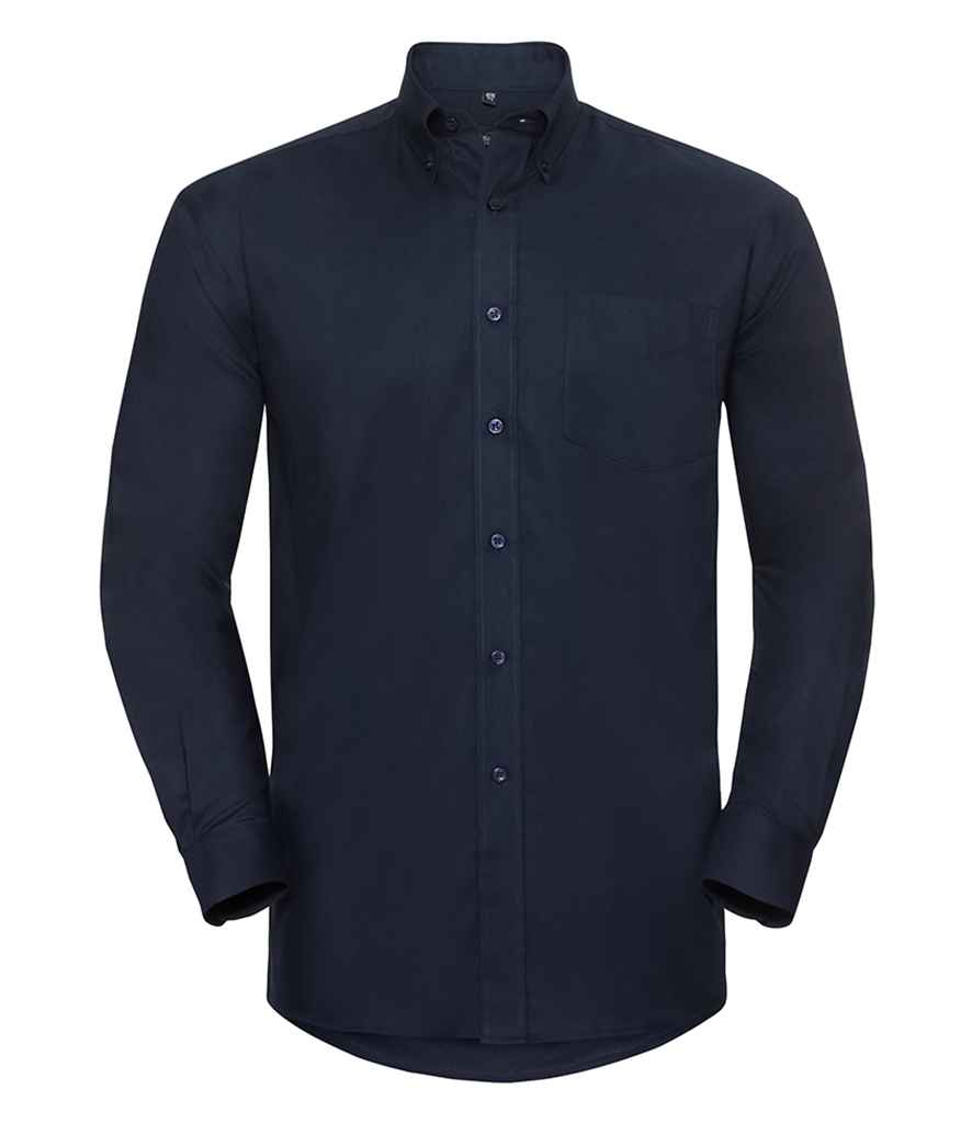 Russell Collection Long Sleeve Easy Care Oxford Shirt | Bright Navy