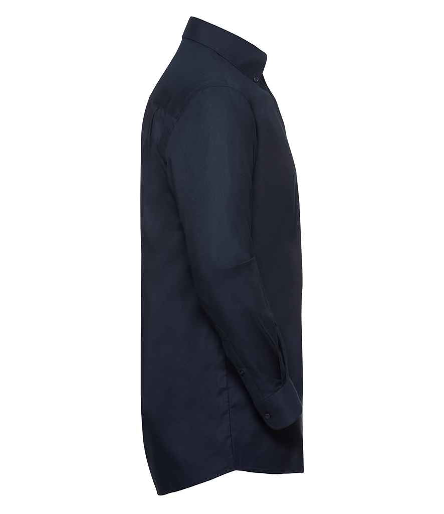 Russell Collection Long Sleeve Easy Care Oxford Shirt | Bright Navy