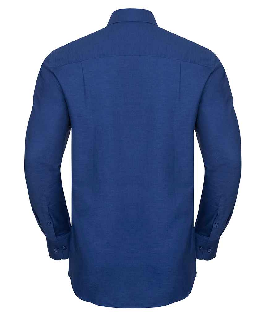 Russell Collection Long Sleeve Easy Care Oxford Shirt | Bright Royal