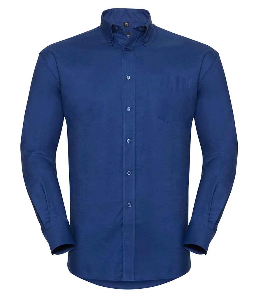 Russell Collection Long Sleeve Easy Care Oxford Shirt | Bright Royal