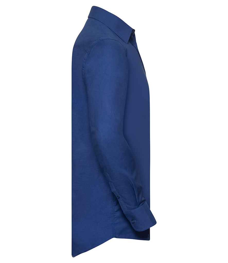 Russell Collection Long Sleeve Easy Care Oxford Shirt | Bright Royal