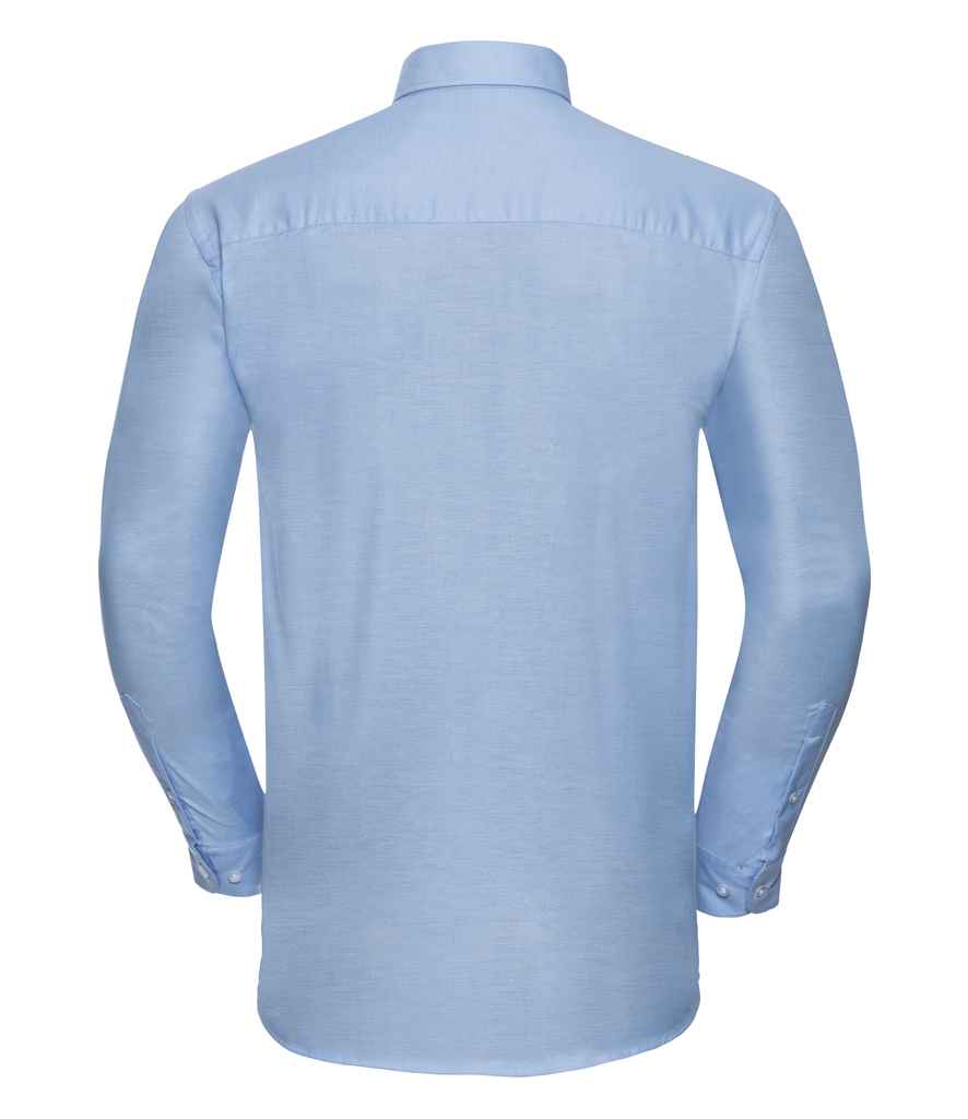 Russell Collection Long Sleeve Easy Care Oxford Shirt | Oxford Blue