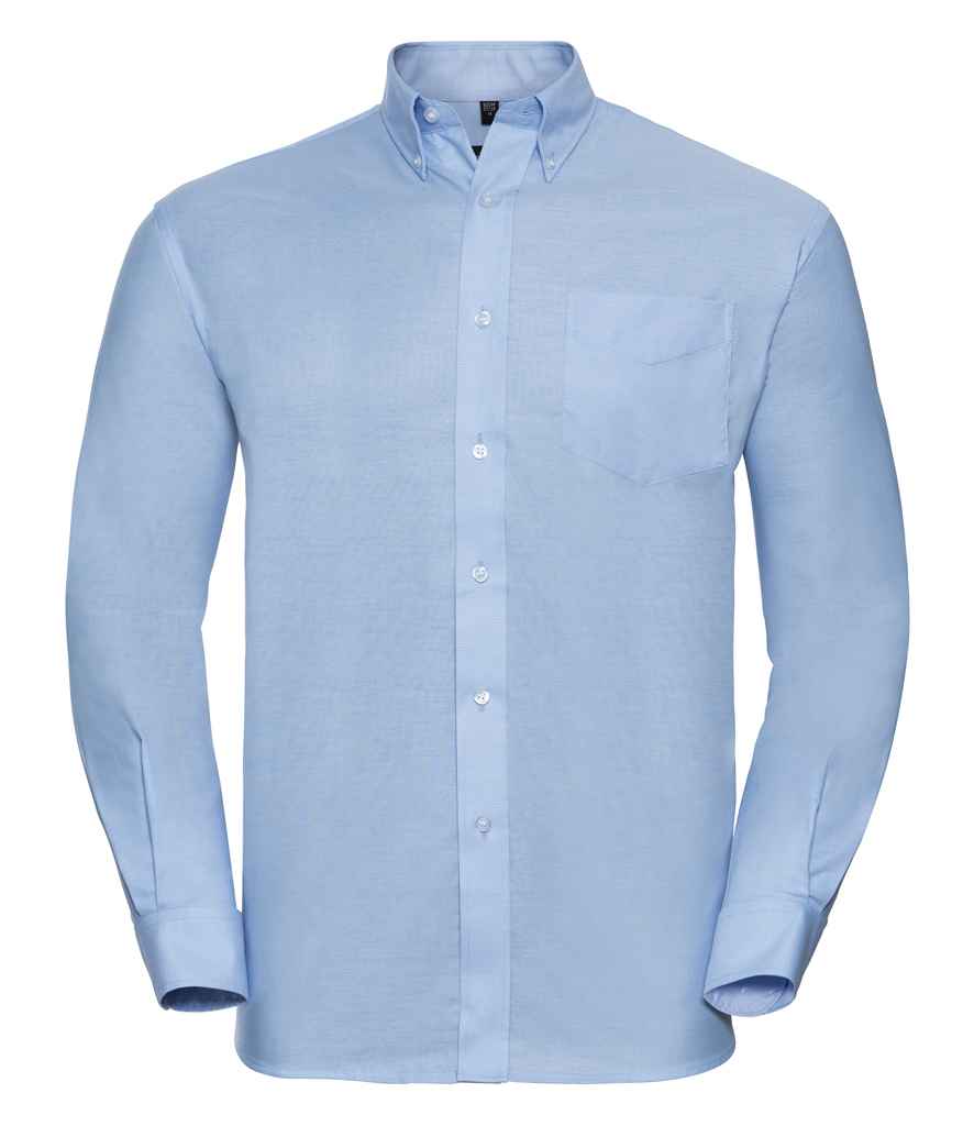 Russell Collection Long Sleeve Easy Care Oxford Shirt | Oxford Blue