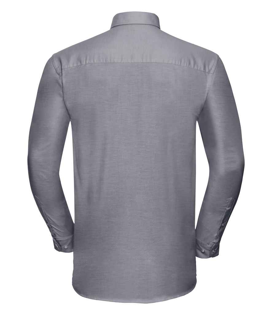 Russell Collection Long Sleeve Easy Care Oxford Shirt | Silver