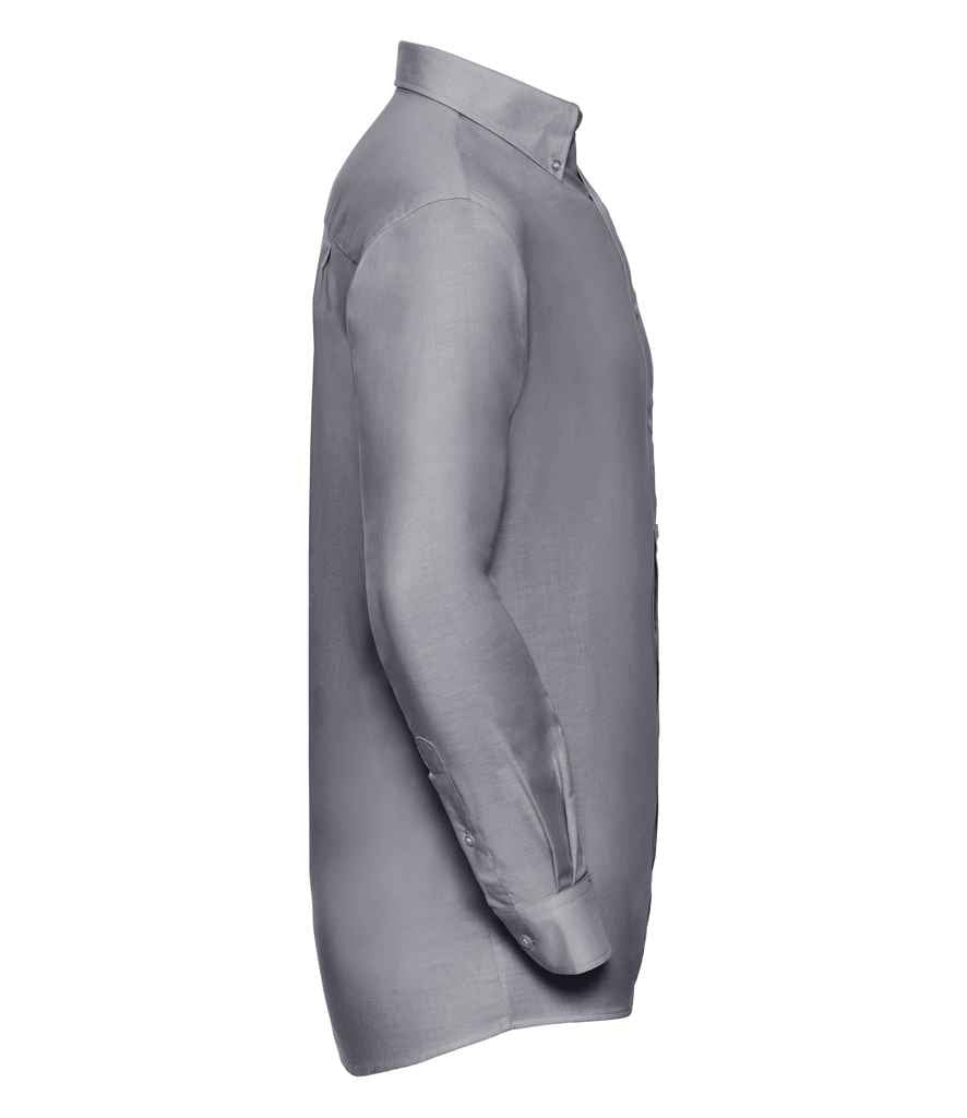 Russell Collection Long Sleeve Easy Care Oxford Shirt | Silver