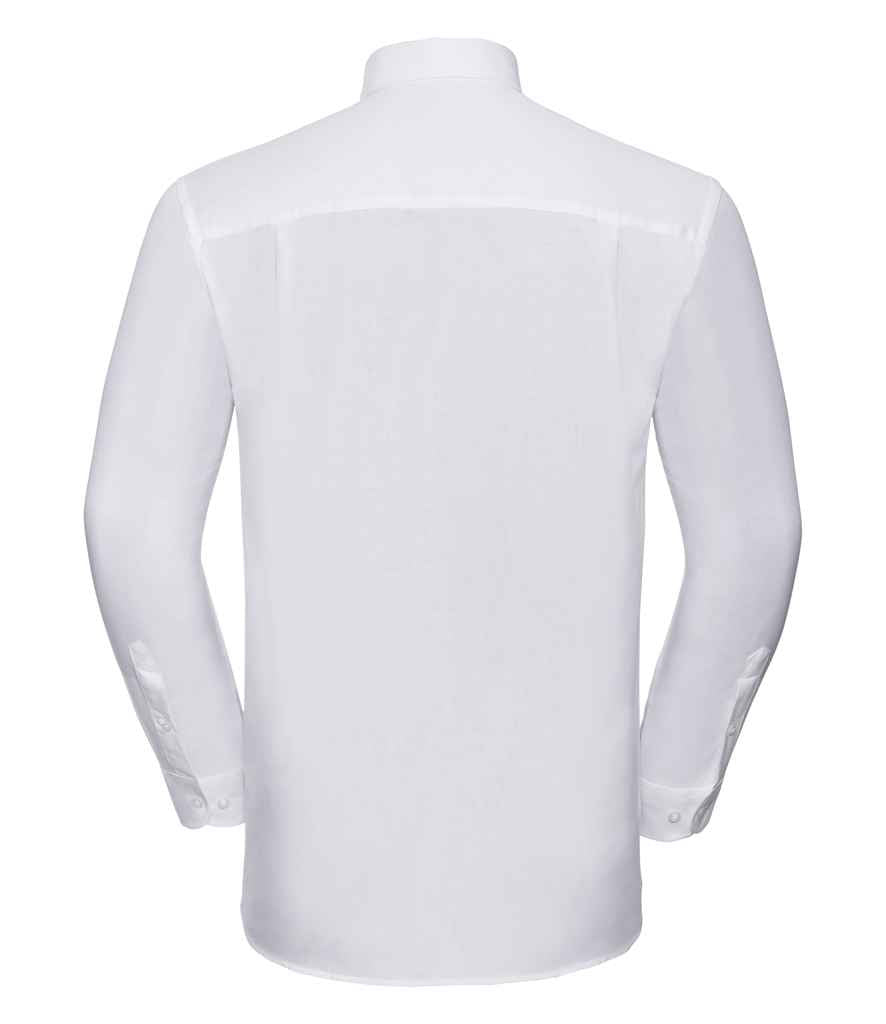Russell Collection Long Sleeve Easy Care Oxford Shirt | White