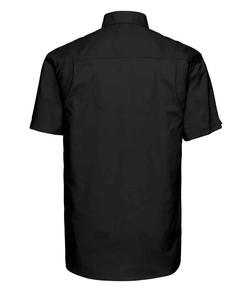 Russell Collection Short Sleeve Easy Care Oxford Shirt | Black