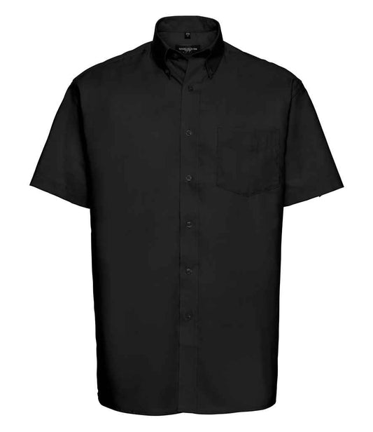 Russell Collection Short Sleeve Easy Care Oxford Shirt | Black