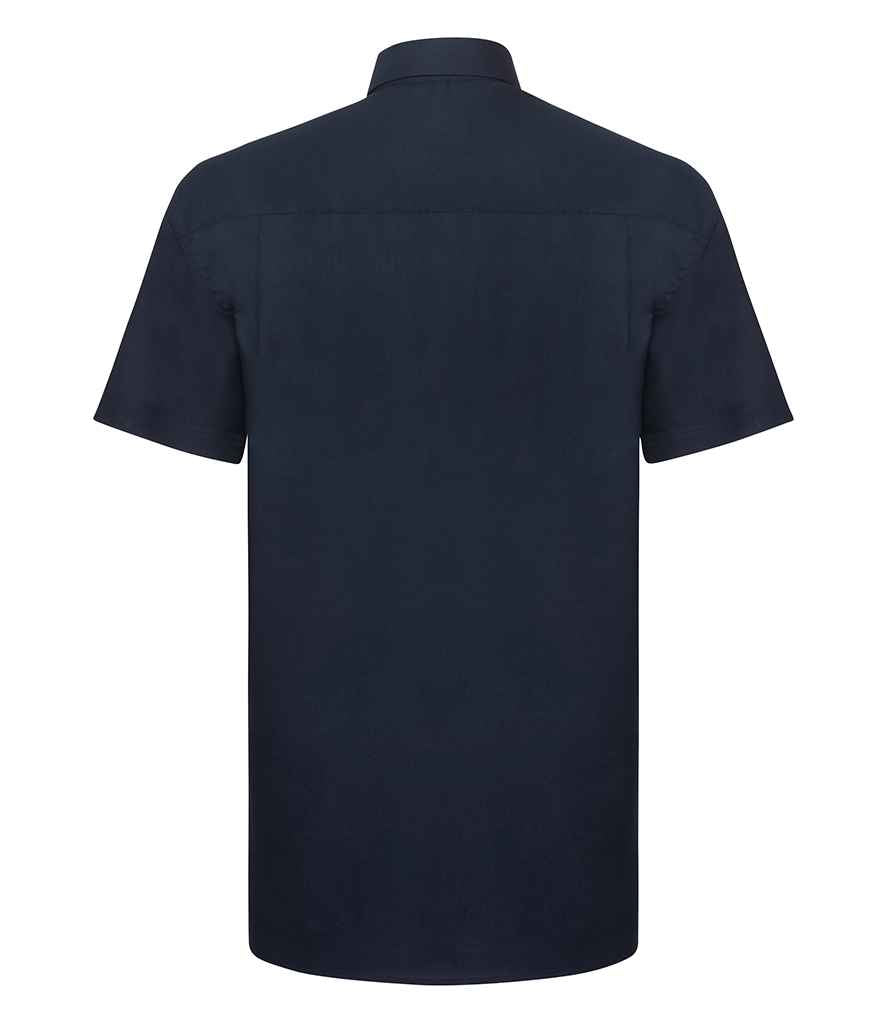 Russell Collection Short Sleeve Easy Care Oxford Shirt | Bright Navy