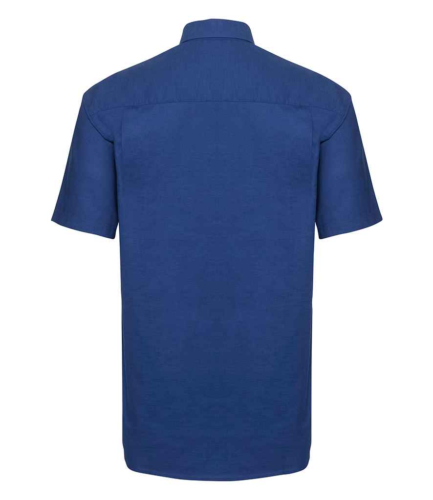 Russell Collection Short Sleeve Easy Care Oxford Shirt | Bright Royal