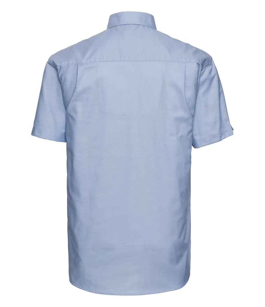 Russell Collection Short Sleeve Easy Care Oxford Shirt | Oxford Blue