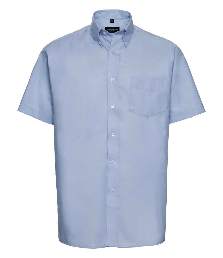 Russell Collection Short Sleeve Easy Care Oxford Shirt | Oxford Blue