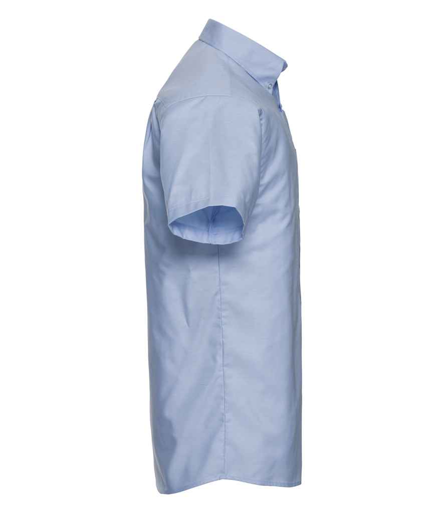 Russell Collection Short Sleeve Easy Care Oxford Shirt | Oxford Blue