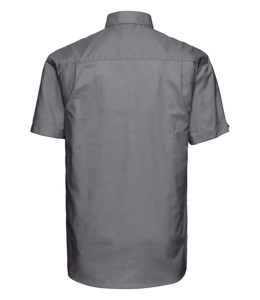 Russell Collection Short Sleeve Easy Care Oxford Shirt | Silver