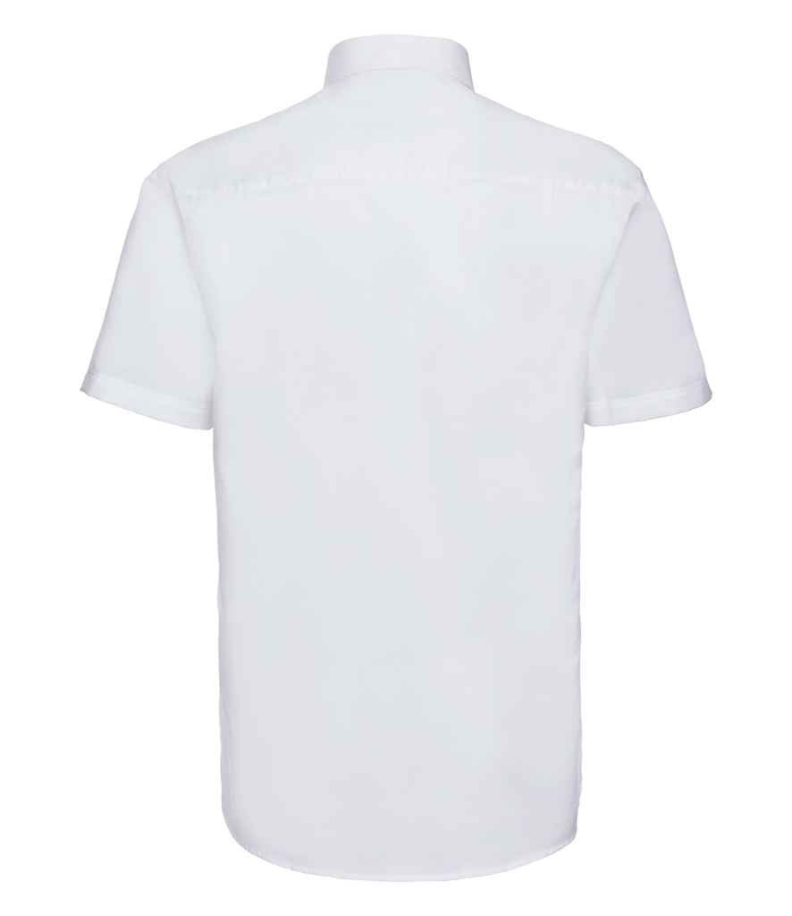 Russell Collection Short Sleeve Easy Care Oxford Shirt | White