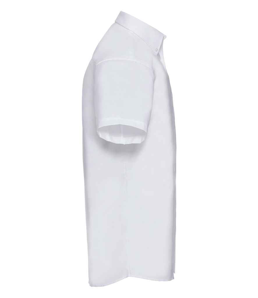 Russell Collection Short Sleeve Easy Care Oxford Shirt | White