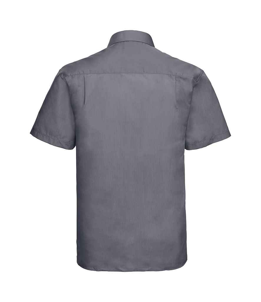 Russell Collection Short Sleeve Easy Care Poplin Shirt | Convoy Grey