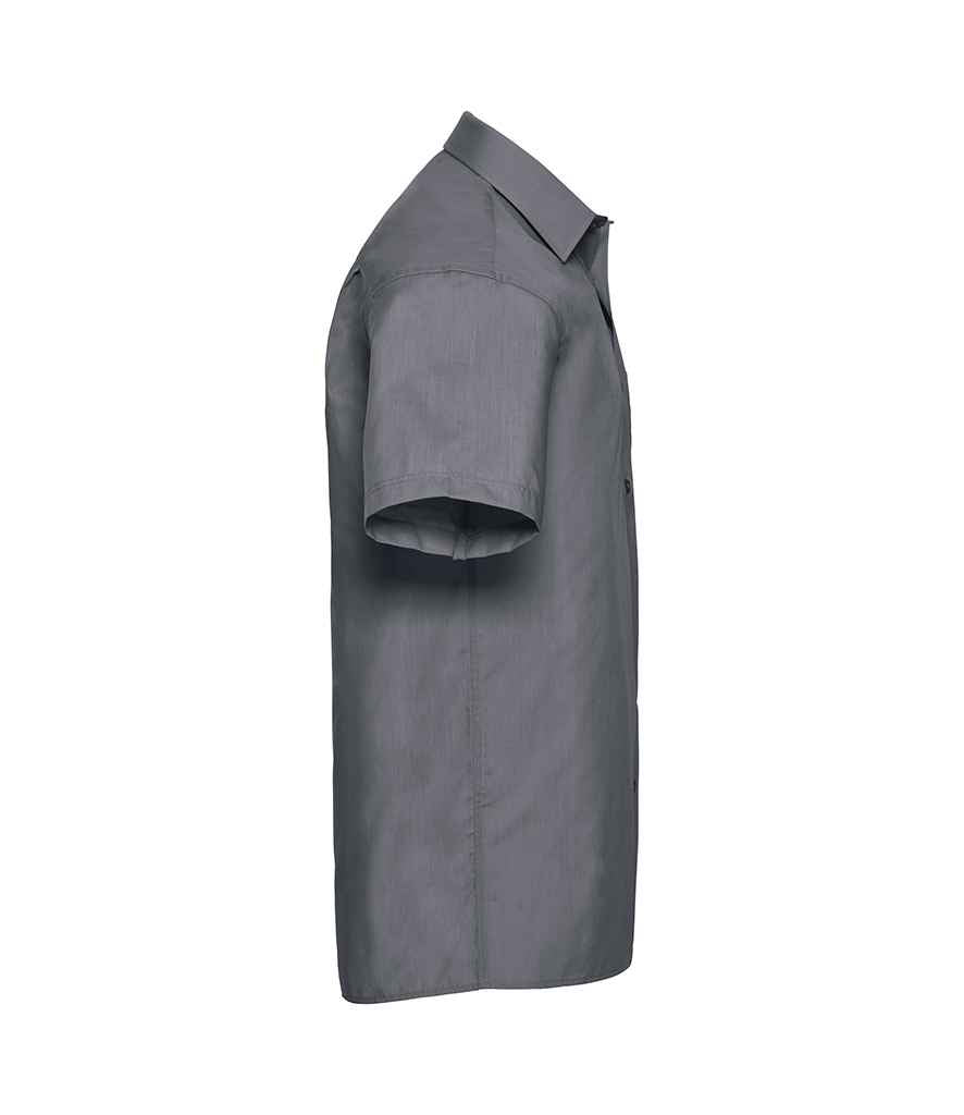 Russell Collection Short Sleeve Easy Care Poplin Shirt | Convoy Grey
