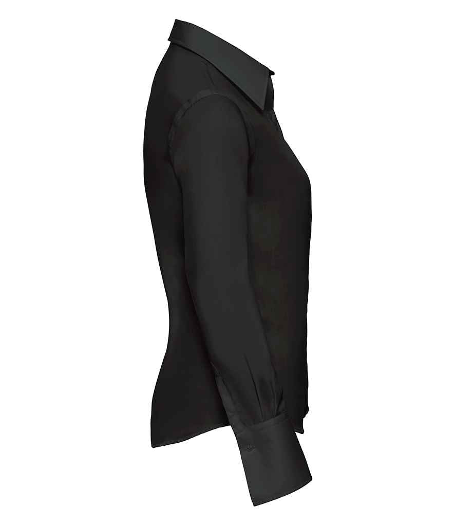 Russell Collection Ladies Long Sleeve Ultimate Non-Iron Shirt | Black