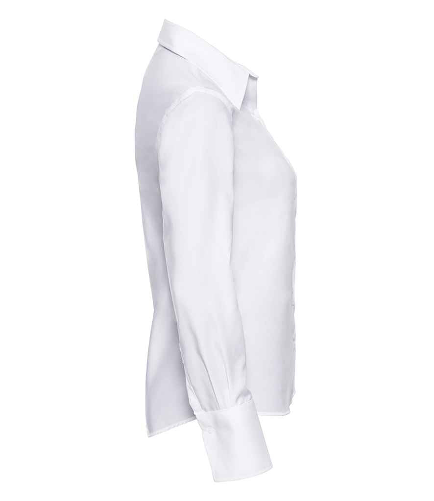 Russell Collection Ladies Long Sleeve Ultimate Non-Iron Shirt | White