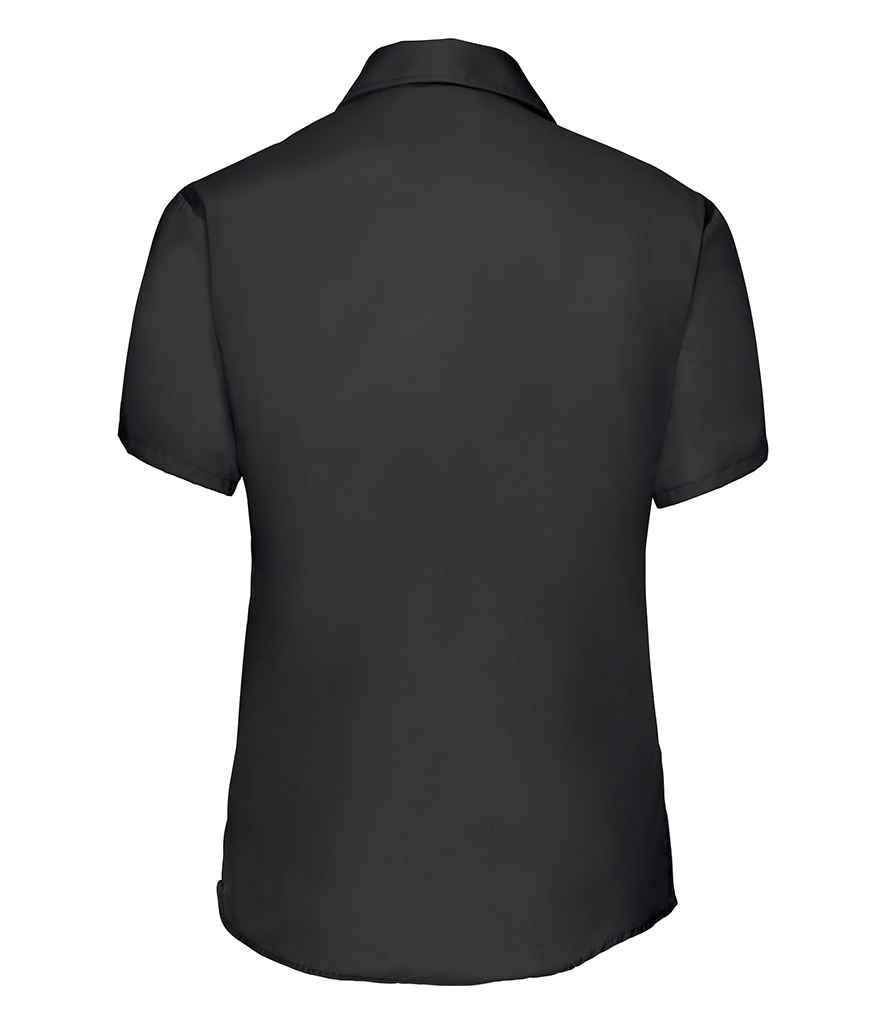 Russell Collection Ladies Short Sleeve Ultimate Non-Iron Shirt | Black