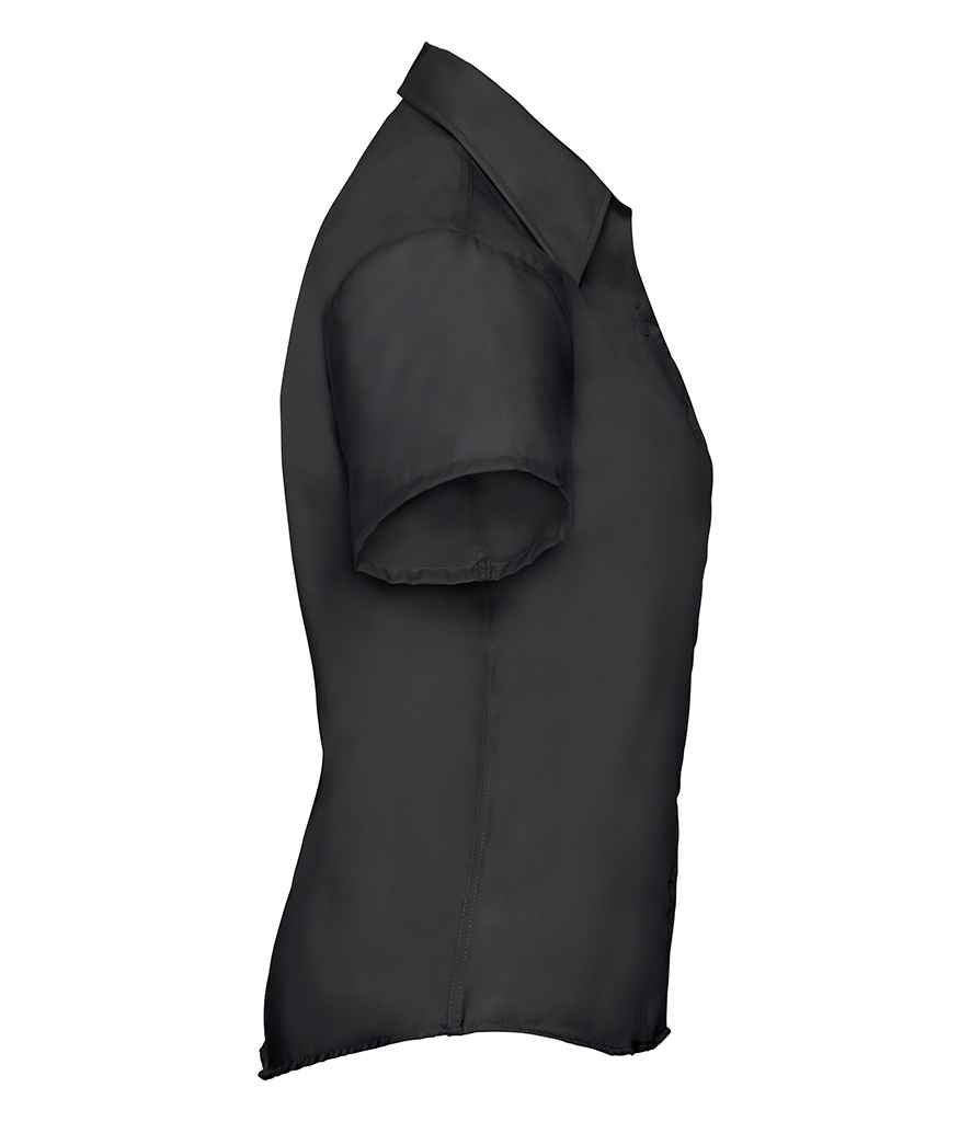 Russell Collection Ladies Short Sleeve Ultimate Non-Iron Shirt | Black
