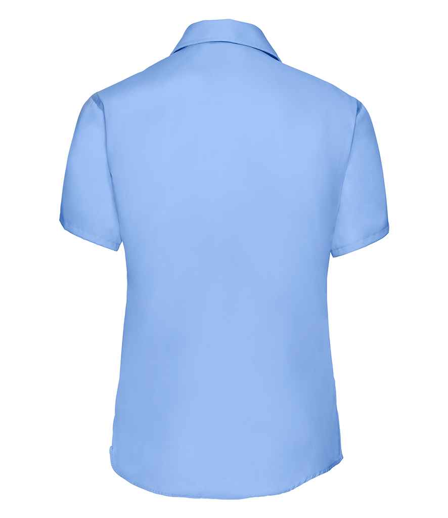 Russell Collection Ladies Short Sleeve Ultimate Non-Iron Shirt | Bright Sky