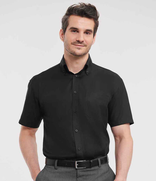 Russell Collection Short Sleeve Ultimate Non-Iron Shirt | Black