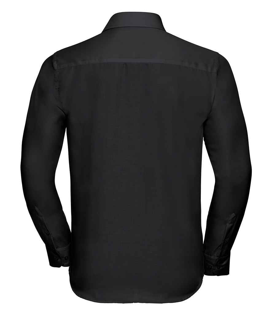 Russell Collection Long Sleeve Tailored Ultimate Non-Iron Shirt | Black