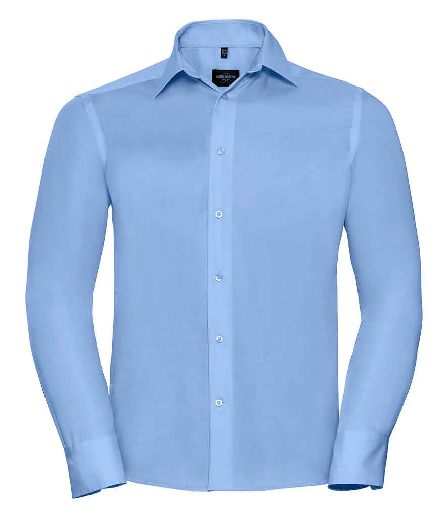 Russell Collection Long Sleeve Tailored Ultimate Non-Iron Shirt | Bright Sky